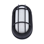 Black oval bulkhead wall light vertical perspective