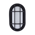 Black oval bulkhead wall light front view