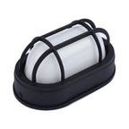 Black oval bulkhead wall light horizontal perspective
