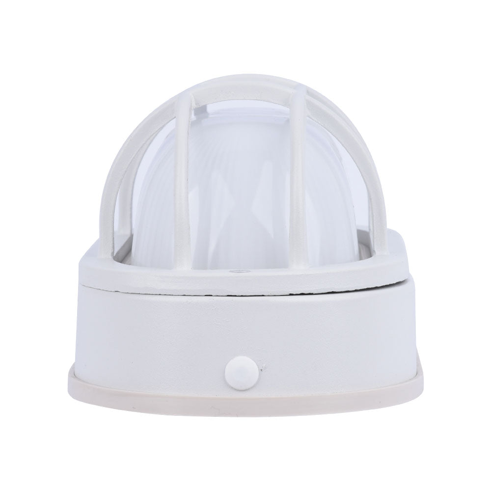White oval bulkhead wall light vertical side profile