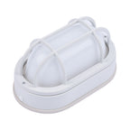White oval bulkhead wall light horizontal perspective