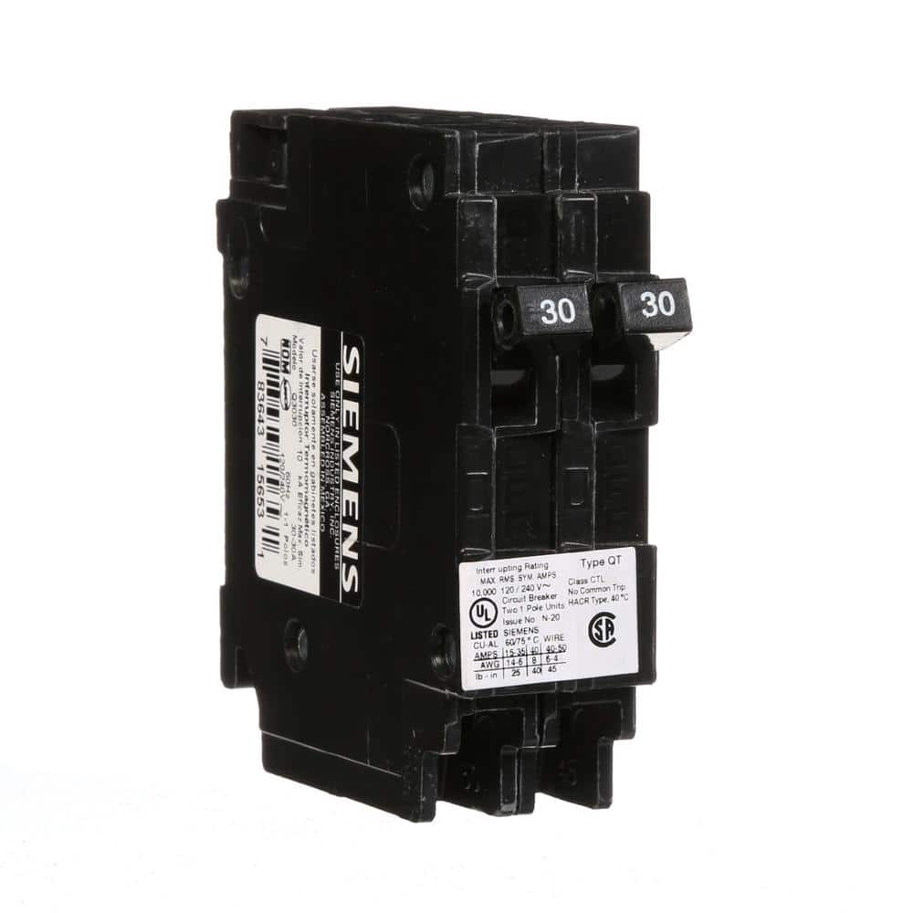 Siemens Type QT Tandem Circuit Breaker, model Q2020U, product label detail, image 18