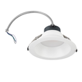 White round commercial downlight with conduit and leads