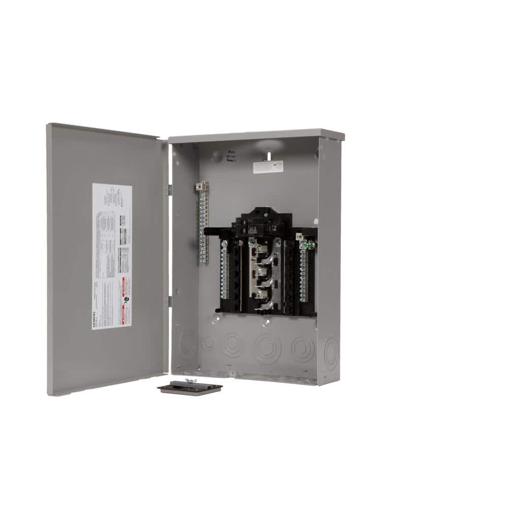 Siemens SN Series 100 Amp 12-Space 24-Circuit Outdoor Main Breaker Plug-On Neutral Load Center, model SNW1224B1100, product view