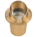 Natural brass hooded round well light