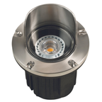 Stainless steel hooded round in-ground well light