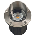 Stainless steel hooded round in-ground well light