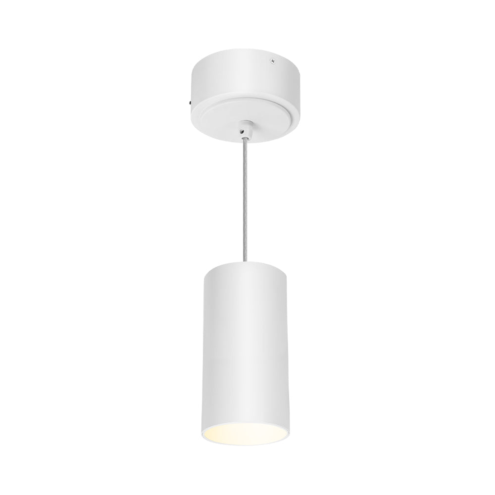 White cylinder pendant isolated perspective