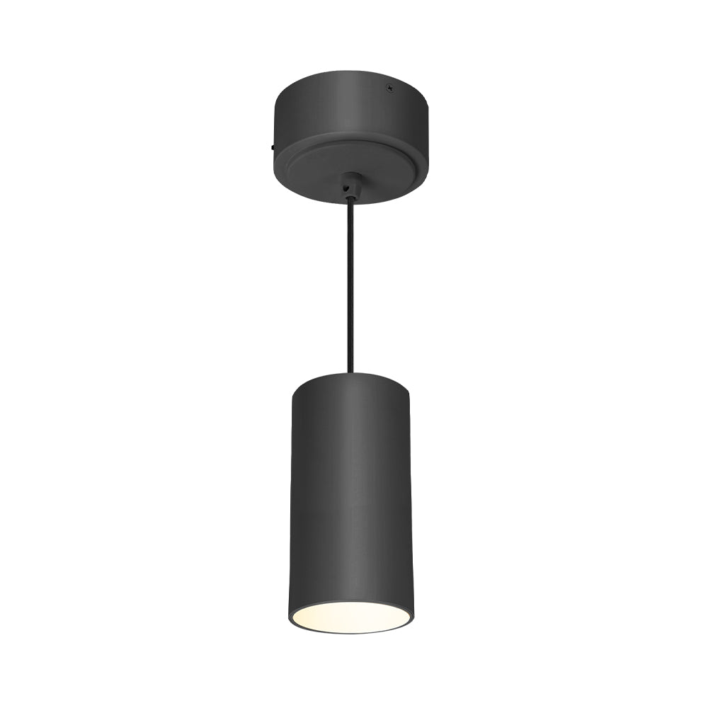Black cylinder pendant isolated on white