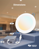 Recessed LED Lighting, 6 Inch, Selectable CCT, Slim, Wafer Thin, Baffle Trim, 850 Lumens