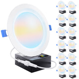 Recessed LED Lighting, 6 Inch, Slim, Baffle Trim, Selectable CCT, 850 Lumens