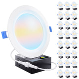 Recessed LED Lighting, 6 Inch, Slim, Baffle Trim, Selectable CCT, 850 Lumens