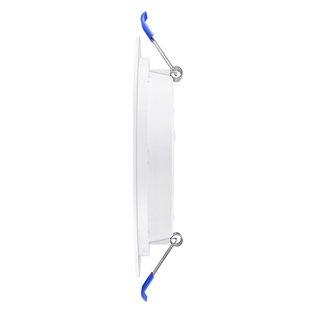 The baffle trim on this Sunco LED downlight with Junction Box offers uniform grooves to create a softer light and its 90-degree wide flood beam spread fills your space with bright (850lm) light. The durable, spring clips and the trim hold this light fixture in place in your ceiling while the lightweight, connected J-box sits on the ceiling. Easy to install with its all-in-one components and included junction box, this dimmable and IC rated LED consumes only 14W yet is a 100W equivalent.