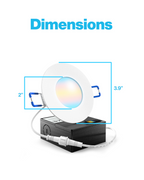 Recessed LED Lighting, 3 Inch, Slim, Selectable CCT, 500 Lumens