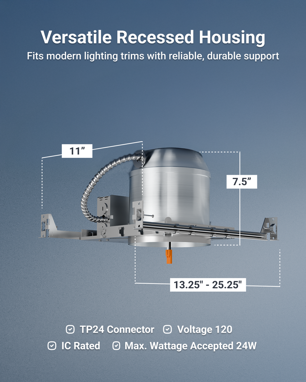 Recessed Lighting Can, 6 Inch, New Construction