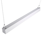White architectural linear pendant upper-side close-up