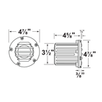 4-Louver step light in Black, dimensional drawing