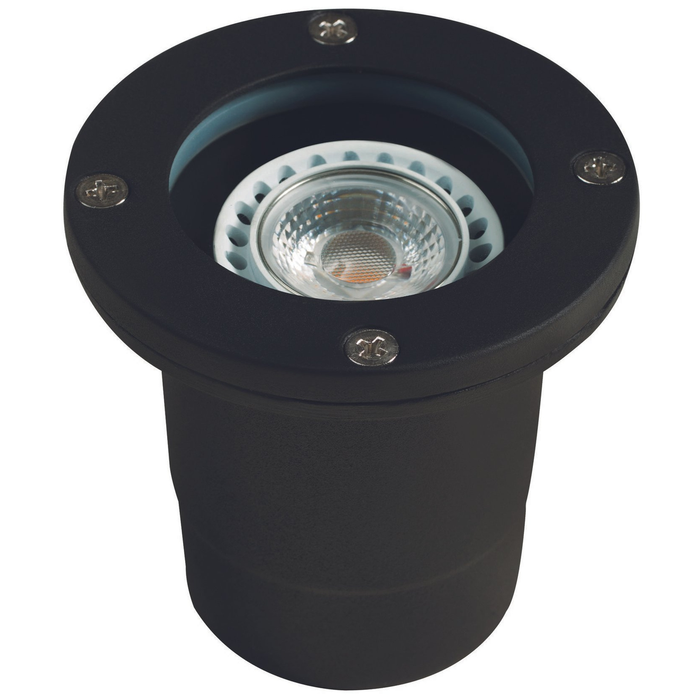 Black open-face round well light