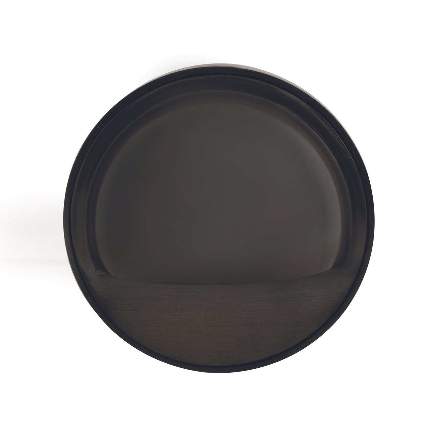 Brass Half-Moon step light in Gun Metal, front view