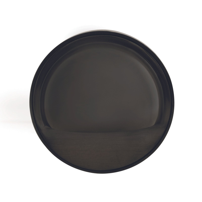 Brass Half-Moon step light in Gun Metal, front view