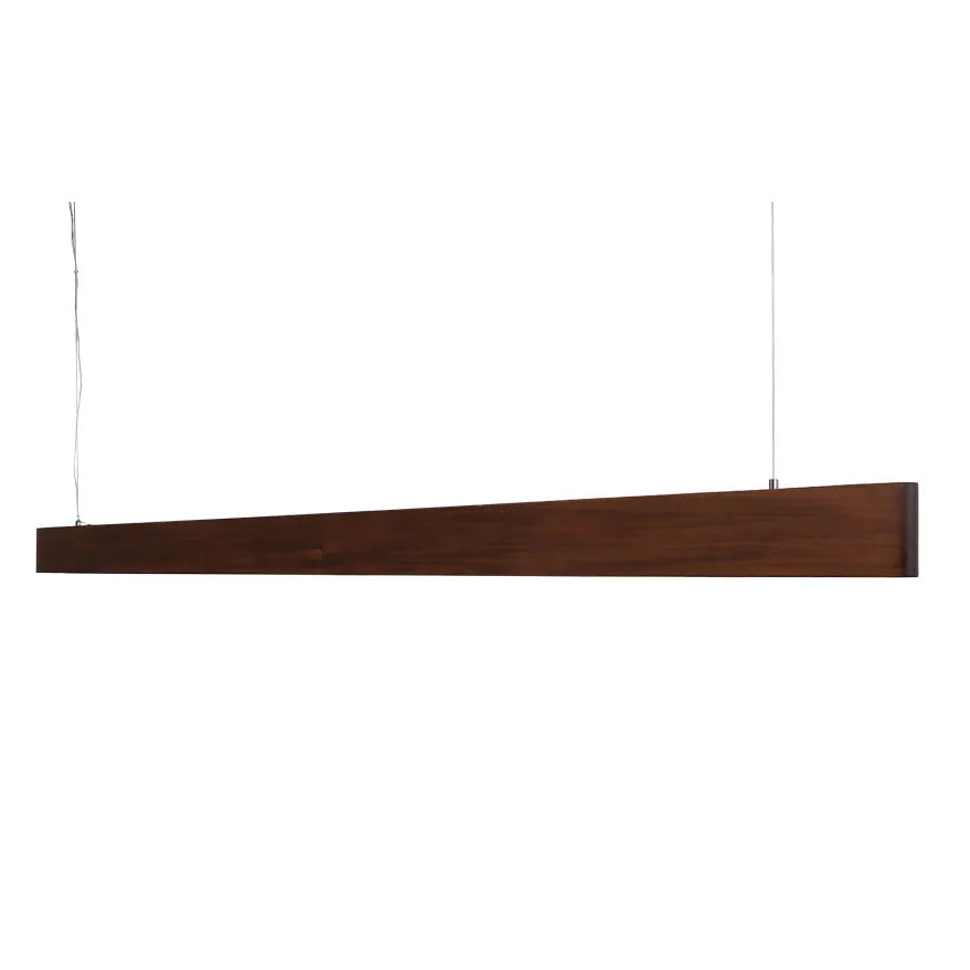 Walnut long linear pendant isolated front view