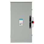Siemens General Duty Double Throw 200 Amp 240-Volt 2-Pole Outdoor Non-Fusible Safety Switch, model DTGNF224NR, product label detail