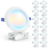 Recessed LED Lighting, 6 Inch, Slim, Baffle Trim, Selectable CCT, 850 Lumens