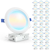 Recessed LED Lighting, 6 Inch, Slim, Baffle Trim, Selectable CCT, 850 Lumens