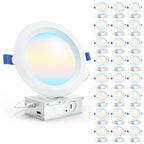 Recessed LED Lighting, 6 Inch, Slim, Baffle Trim, Selectable CCT, 1200 Lumens