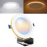 Recessed LED Lighting, 6 Inch, Slim, Baffle Trim, Night Light, Selectable CCT, 1500 Lumens