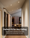 Recessed LED Lighting, 6 Inch, Slim Gimbal, Selectable CCT, 900 Lumens