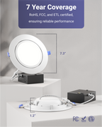 Recessed LED Lighting, 6 Inch, Slim Gimbal, Selectable CCT, 900 Lumens