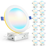 Recessed LED Lighting, 6 Inch, Night Light, Slim, Wafer Thin, Selectable CCT, 1500 Lumens