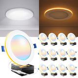 Recessed LED Lighting, 6 Inch, Night Light, Slim, Wafer Thin, Selectable CCT, 1500 Lumens