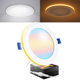 Recessed LED Lighting, 6 Inch, Night Light, Slim, Wafer Thin, Selectable CCT, 1500 Lumens