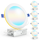 Recessed LED Lighting, 6 Inch, Night Light, Slim, Wafer Thin, Selectable CCT, 1500 Lumens