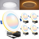 Recessed LED Lighting, 6 Inch, Night Light, Slim, Wafer Thin, Selectable CCT, 1500 Lumens
