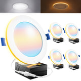 Recessed LED Lighting, 6 Inch, Night Light, Slim, Wafer Thin, Selectable CCT, 1500 Lumens