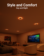 Recessed LED Lighting, 6 Inch, Slim, Baffle Trim, Night Light, Selectable CCT, 1500 Lumens