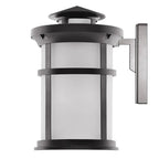 Brushed-bronze cylindrical wall lantern side/front view