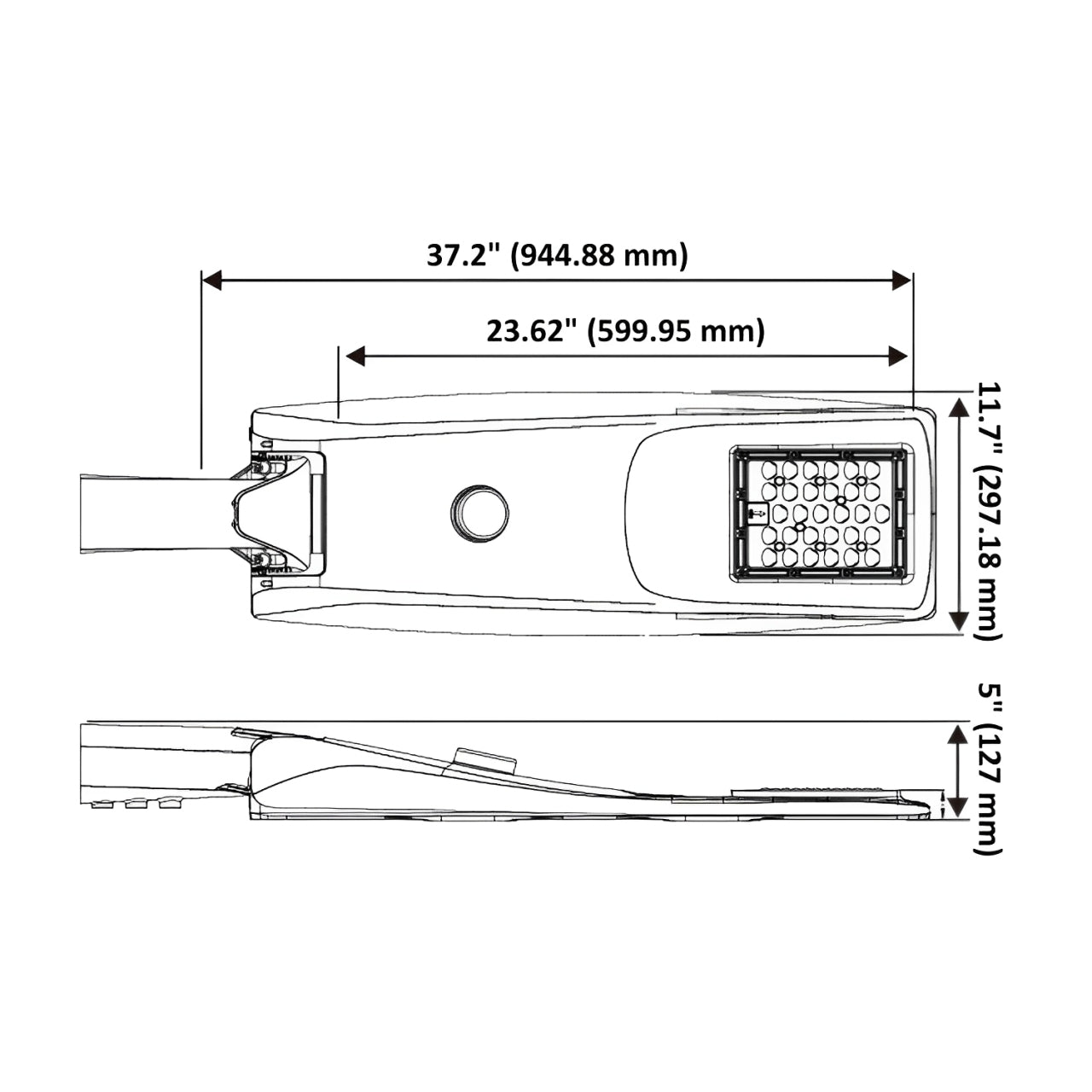 LED Solar Area Light, Motion Activated, Dusk to Dawn Photocell, 70W, 7200 Lumens