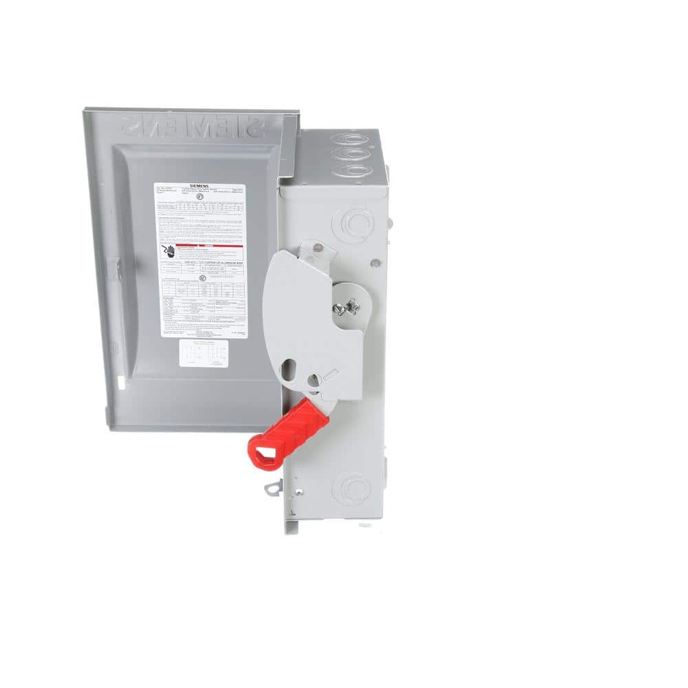 Siemens Heavy Duty 60 Amp 600-Volt 3-Pole Indoor Fusible Safety Switch, model HF362, alternate product view 6