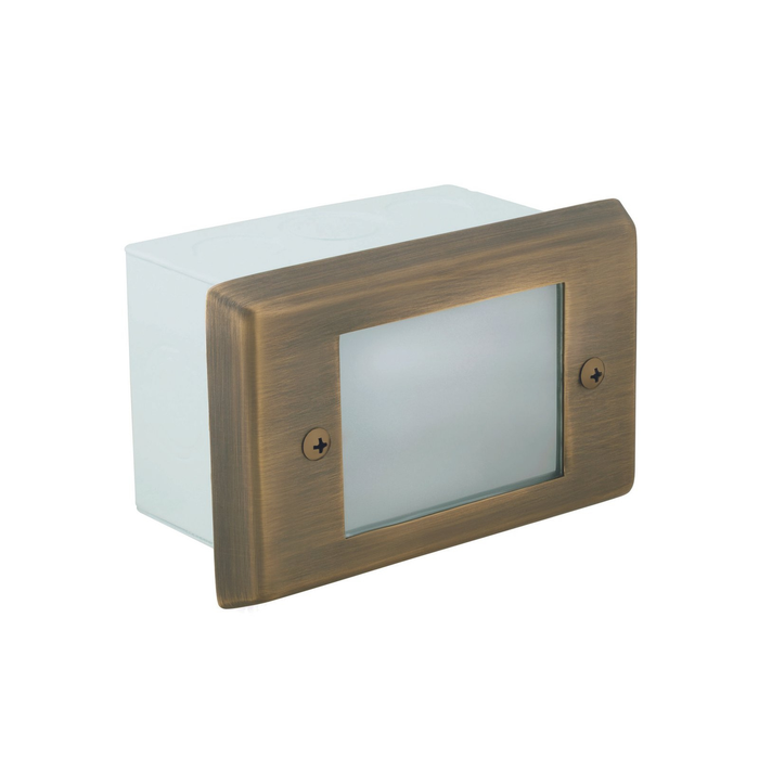 Brass Lensed step light in Antique Bronze