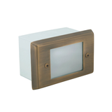 Brass Lensed step light in Antique Bronze