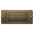 Brass louvered backless box step light in Antique Bronze finish