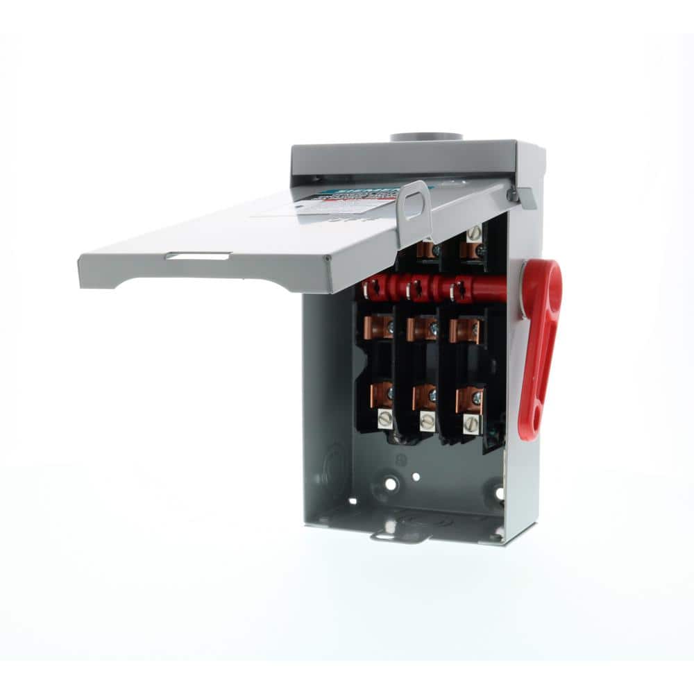 Siemens General Duty 30 Amp 2-Pole 3-Wire 240-Volt Fusible Outdoor Safety Switch, model GF221NRAU, alternate product view 4