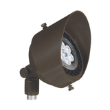 Bronze hooded LED flood light, angled view
