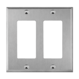 Enerlites Antimicrobial Decorator/GFCI Two-Gang Metal Wall Plate, Mid-Size
