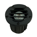 Black louvered adjustable round well light