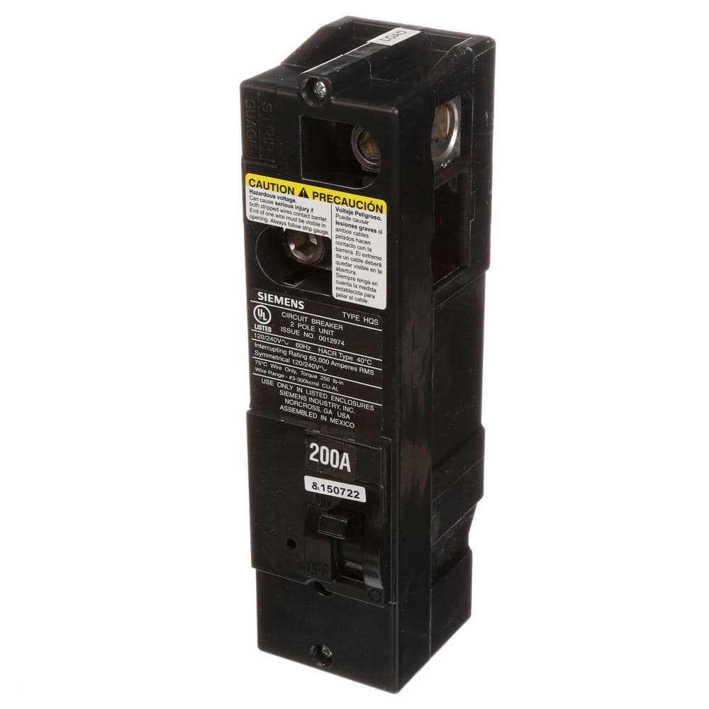 Siemens Type QS Multi-Family Main Breaker, model QS2200, product label detail, image 12